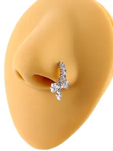 Cute Dangle Nose Rings Hoop for Women, Spiral Nose Ring, Stainless Steel Nose Piercing Jewelry, CZ Cartilage Earring Helix Piercing, Helix Pierced Ring 20gauge 18gauge 10mm