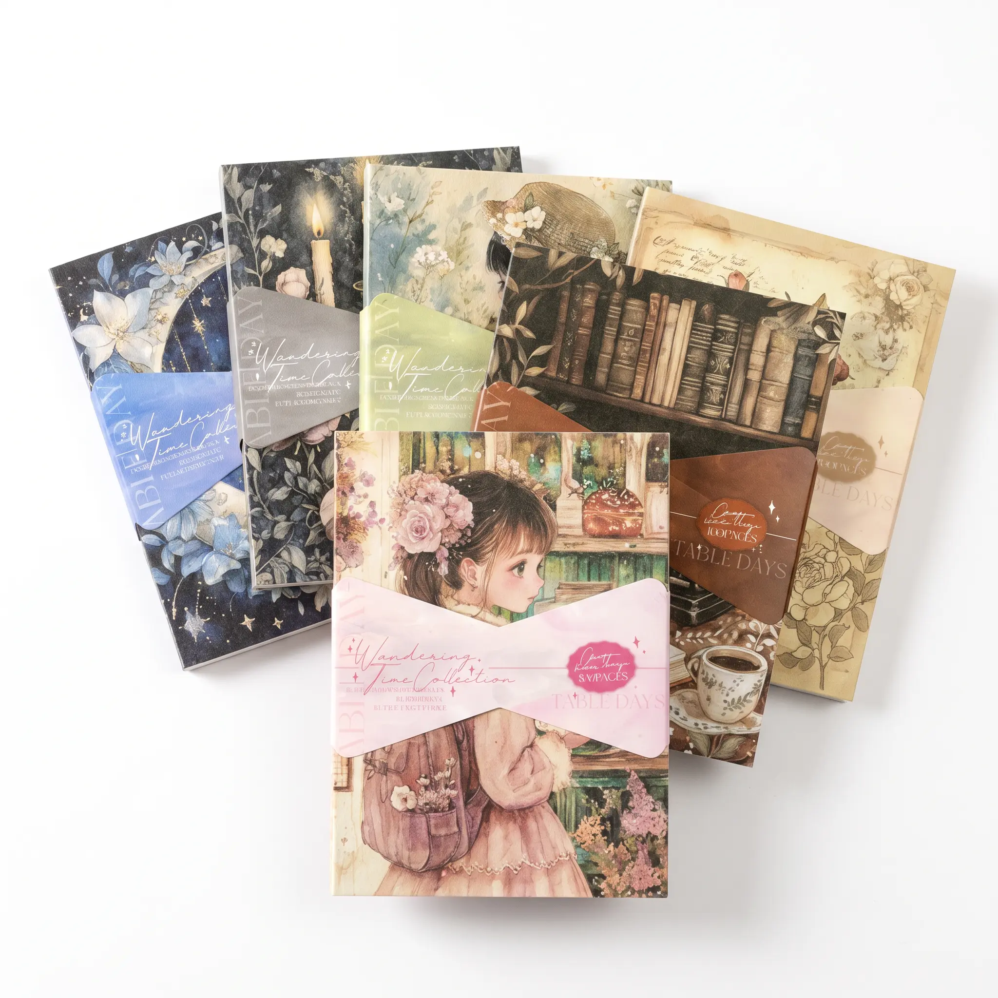 Vintage European Scrapbook Paper with Retro Patterns, 600 Sheets, 300 Designs, Wandering Time Floral & Deer Themed Paper for Junk Journaling, Scrapbooking & DIY Crafting