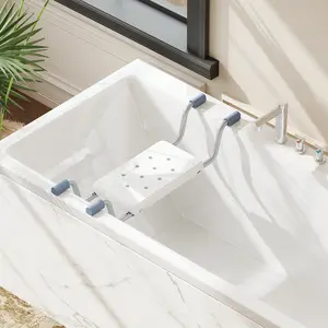1pc Heavy-Duty Aluminum Adjustable Length Bathtub Bench, Shower Stool for Bathroom, 27.95-32.28 Inches, Supports 260 Lbs, Plastic Bathtub Seat for Seniors