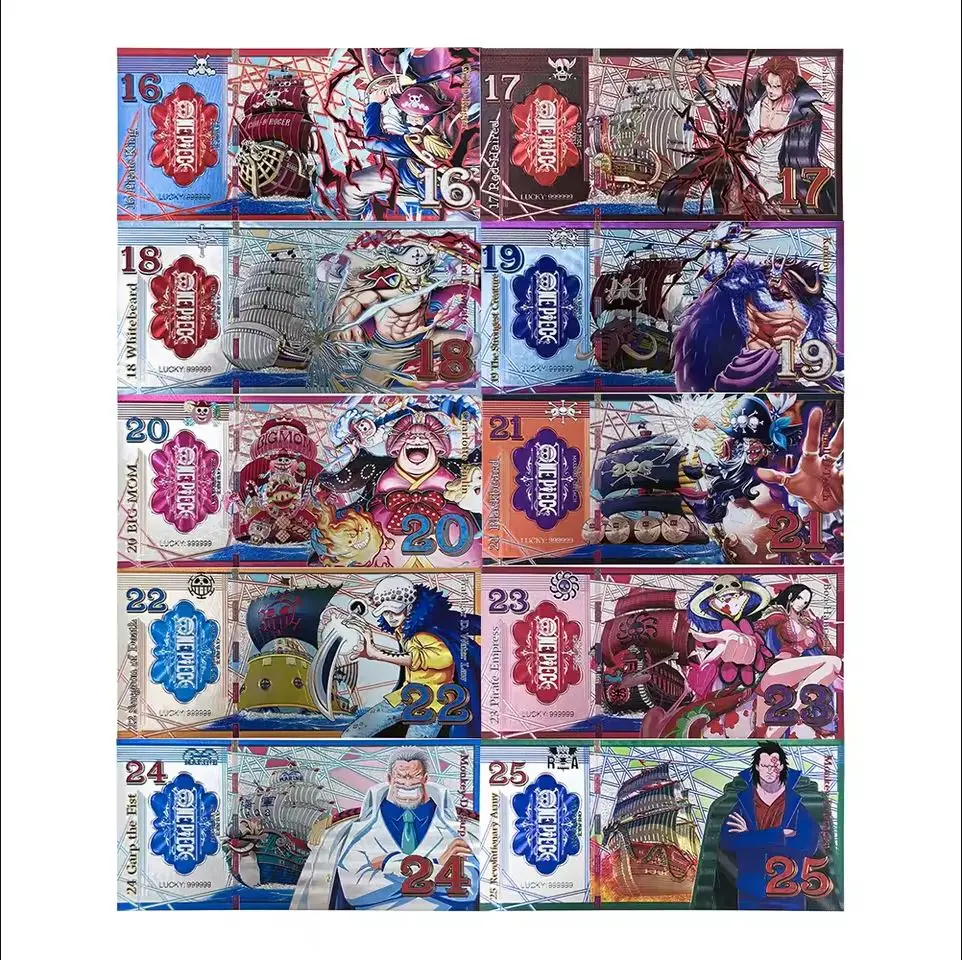 One Piece Ransom Note One Piece Banknotes - 10 Piece Set Featuring Unique Anime Characters ...