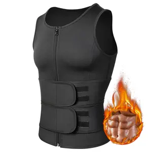 Sauna Vest, Double Belt Sauna Vest Waist Trainer, Men Body Shaping Waist Trainer Gym Fitness Breathable Sweat Abdominal Shaping Tank Top Muscle Sports Compression Workout Apparel