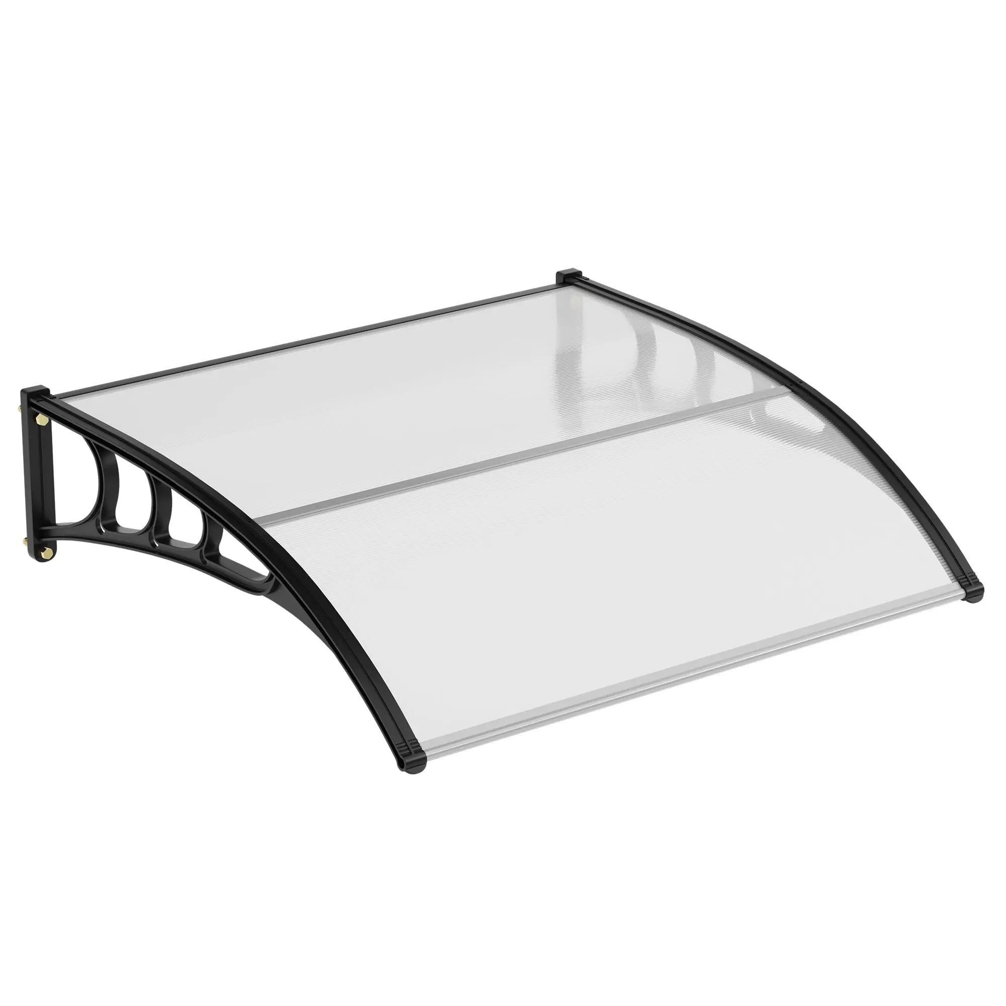 GAOMON Outdoor Shade Patio Sun Shade Canopy, 40''x40'' Exterior Door Entrance Window Awning with Plastic Steel Bracket, Transparent Board for UV, Rain, Snow Protection, Outdoor Shade Canopy