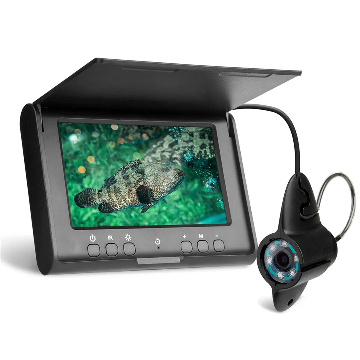 4.3 Inch 15M Cable Portable Underwater Fish Finder 6 LEDs Fishing Camera Fixed on Rod 720P Monitor IP68 waterproof fishing stuff fishing equipment