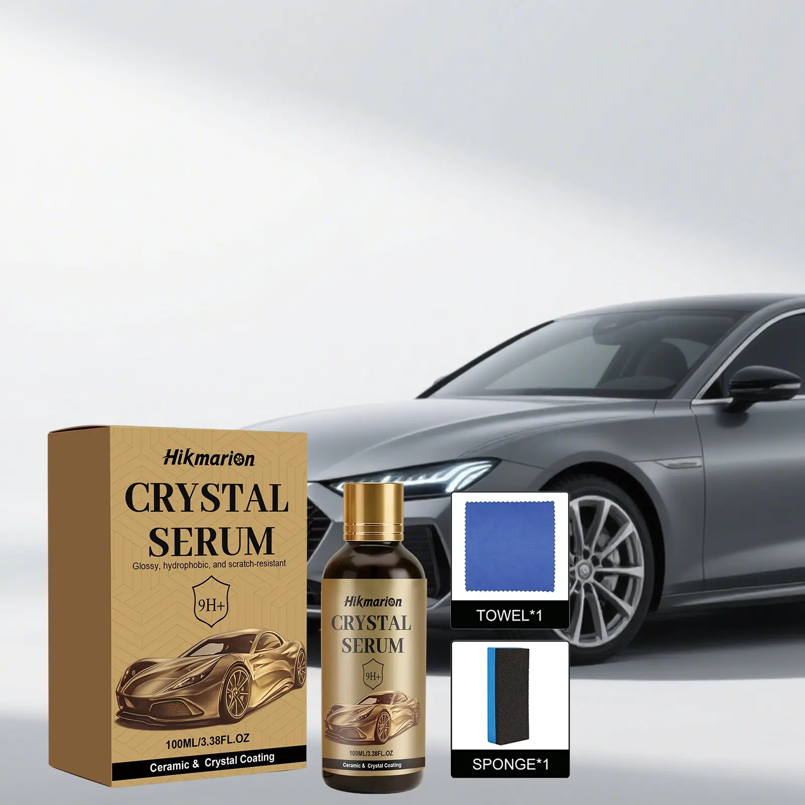 100ML Ptz Graphene Ceramic Coating, 9h+ Advanced Crystal Essence, Car-Specific Professional Auto Beauty, Paint Protection, High Gloss