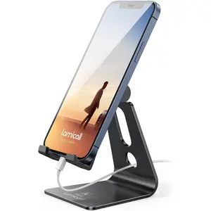 Adjustable Desk Phone Stand – Multi-Angle Aluminum Cradle for Smartphone & Tablet