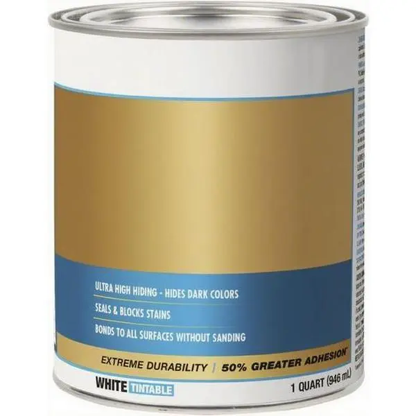 1 qt Durable Water-Based Stain Blocking Primer & Sealer, White Interior/Exterior Paint Primer, Quick-Drying Formula for Wood & Drywall, Reusable Container, Low VOC, Easy Cleanup, Heavy-Duty Double-Sided Nano Tape, Furniture Repair Caulk, Durability, Brigh