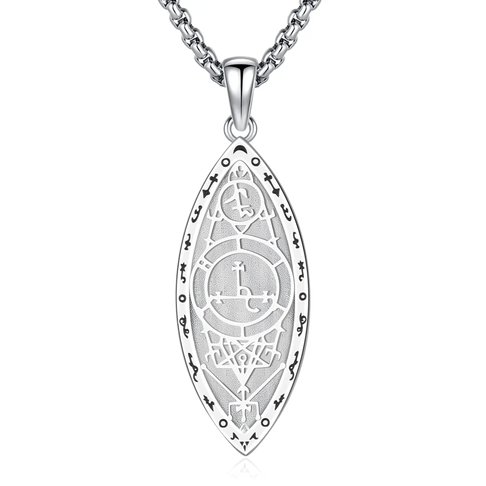 DRINSPER Lilith Necklace 925 Sterling Silver Pendant Necklace for Pagan for Witch for Girl, Witches Jewelry, Collar De Lilith Plata 925, Lilith Sigil Pagan Mythology Amulet, Jewelry Accessories Gift for Women
