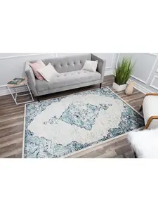 Rugs America RA29375 5 x 7 ft. Harper HY50G Bluebonnet Transitional Vintage Area Rug