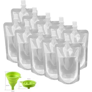 Portable Collapsible Plastic Travel Beverage Bags | Leakproof Foldable Water Carrier for Outdoor Hiking, Camping & Seed Storage | Food-Grade BPA-Free Liquid Container