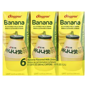 Binggrae Flavored Milk Drink, Banana, 6 Cartons, 6.8 fl oz (200 ml) Each