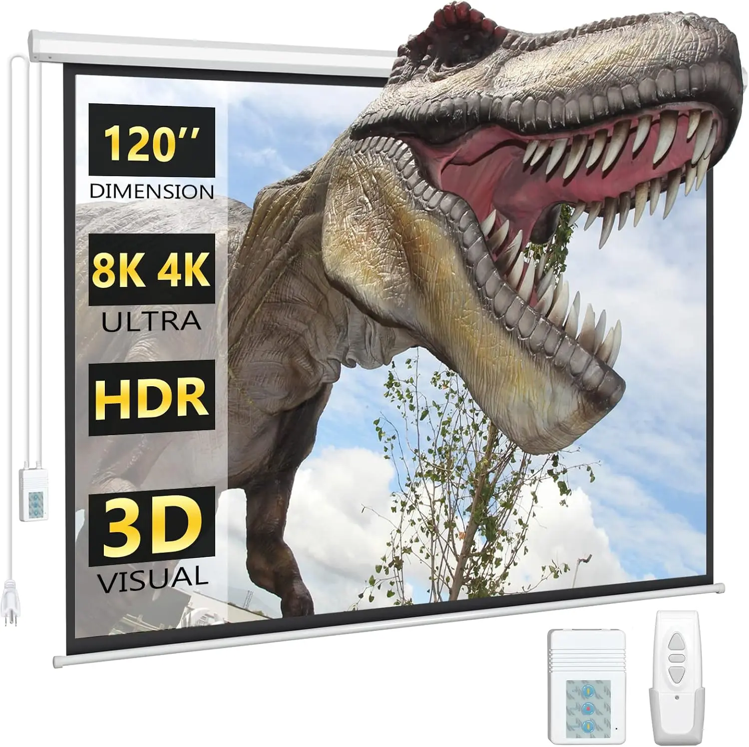 DINAH 120 Inch Electric Projector Screen with Remote