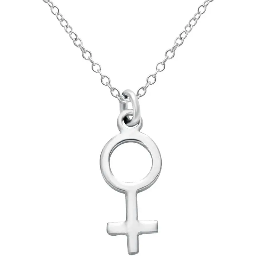 MANZHENCute Tiny 14k Gold Pendant Choker Necklaces Feminine Astrological Gender Necklace Venus Symbol Charm Pendent Female Necklace