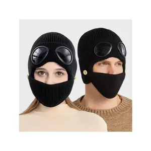 Knitted Winter Hat Set | Trending Goggles & Ear Protection Gear, Soft Lining, Wind-Resistant & Warm, Perfect for Kids & Adults, Snow Sports, Skiing & Outdoor Winter Fun