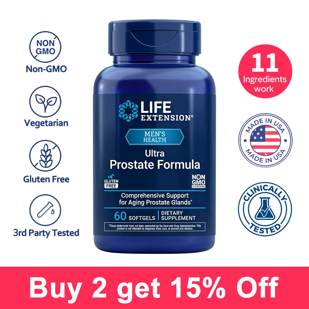 Life Extension Prostate Health Supplements for Men - Saw Palmetto ...