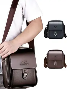 Men's Leather Texture Shoulder Bag, Casual Crossbody Backpack, Small Business PU Leather Bag, Trendy Men's Handbag, Stylish Crossbody, Versatile Shoulder Bags, Crossbody Messenger Bag