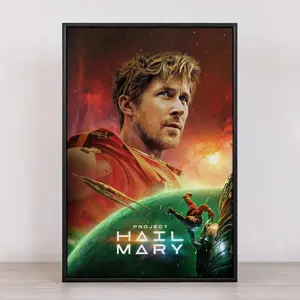 Project Hail Mary Space Adventure Movie Poster Art 1pc 2d Flat Canvas Painting Sci Fi Thriller Theme Wall Decor For Living Room Bedroom Office Restaurant Bar Wall Decoration Artworks