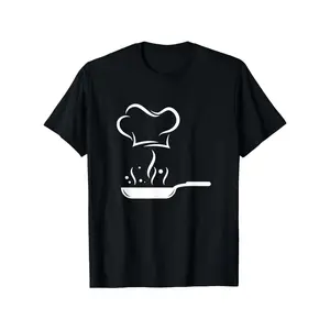 Comfortable Premium 100 Cotton Chef Kitchen Cooking T Shirt for Men Black Round Neck Regular Fit 180g Workwear