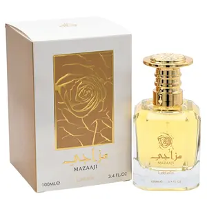 Lattafa Mazaaji Eau de Parfum for Women, Floral Sweet Fragrance with Rose Scent, Orange Blossom & Musk Notes, 3.4 fl oz EDP Spray