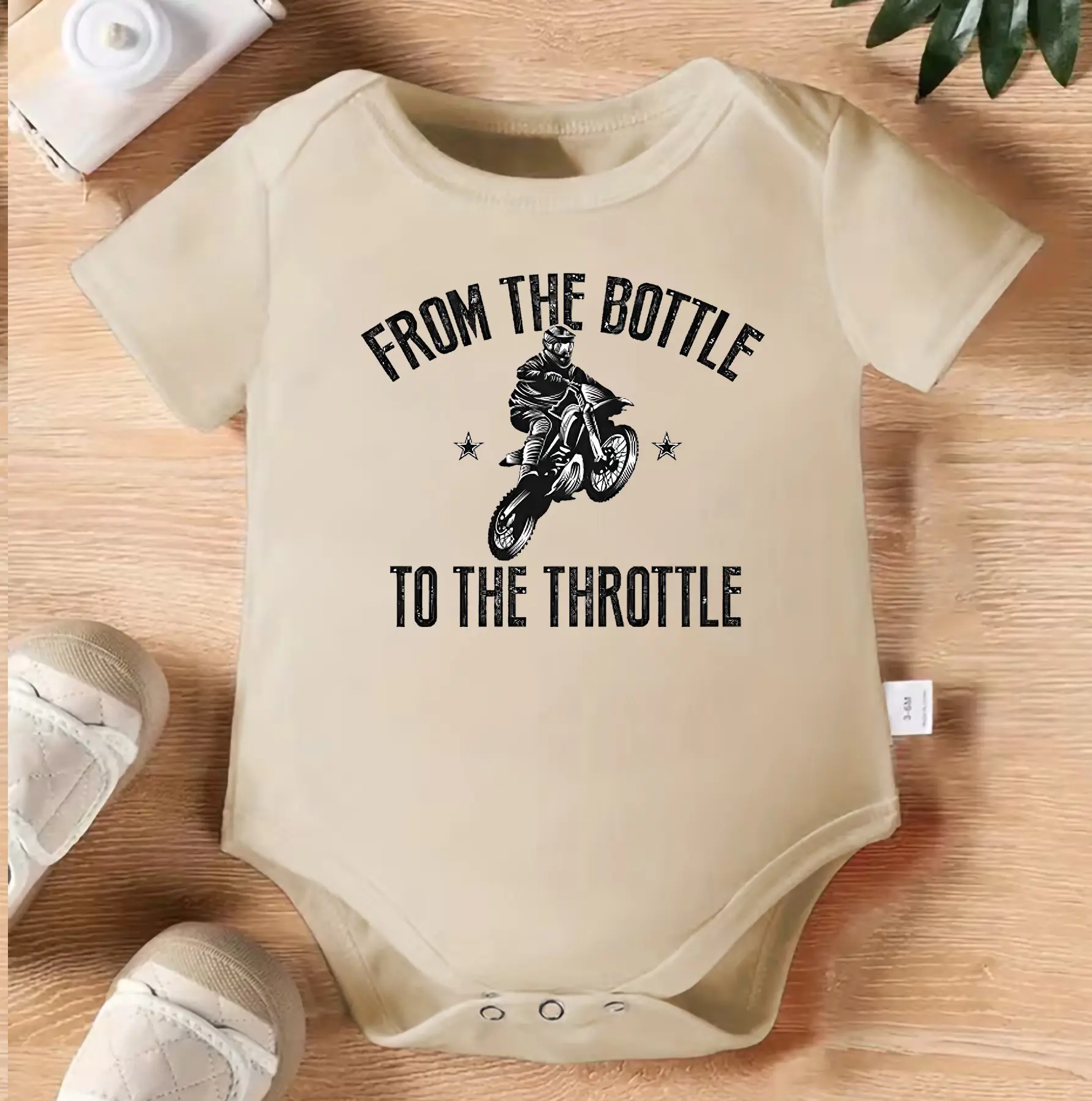 From The Bottle To The Throttle Baby Bodysuit, Motocross Baby Onesie, Dirt Bike Infant Romper, Future Rider Newborn Outfit, Baby Shower Gift Clothes