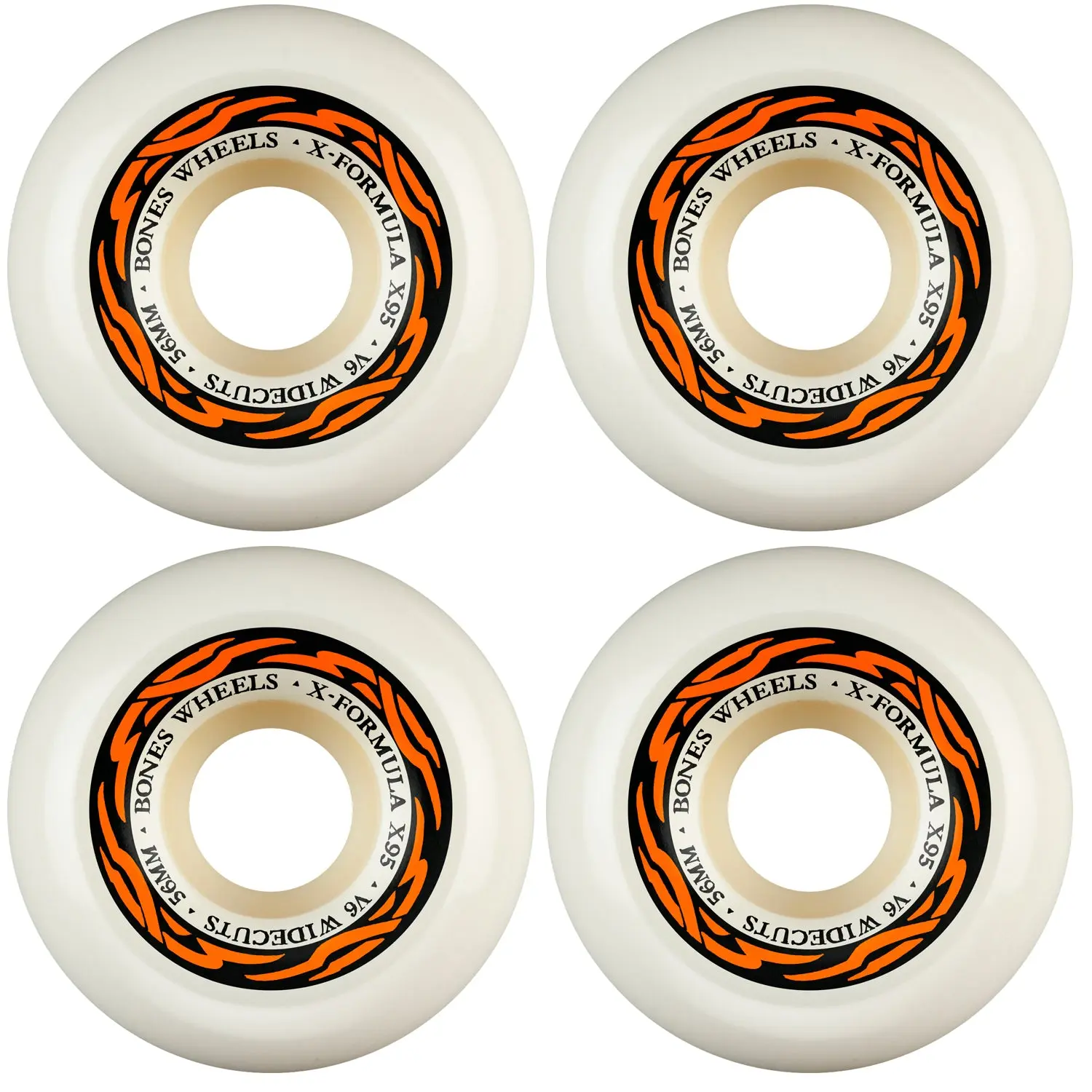 Bones Skateboard Wheels 56mm 95A X-Formula V6 Widecuts