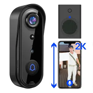 2.4G WiFi 2K Smart Wireless Doorbell Camera for Fall Gift, QHD Smart Ring Camera Doorbell, Support Cloud Storage and Micro SD Card, Two-way Audio, QHD Night Vision, Motion Detection and Human Detection, Smart Alerts, Indoor/Outdoor Surveillance Camera