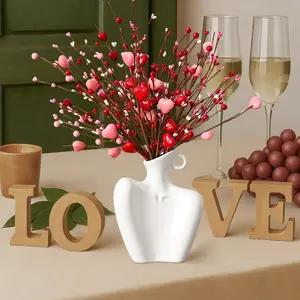 Valentine's Day Heart Branch Foam Berry Table Centerpiece Vase Filler Home Decor Ornament, 5 Pieces, Universal Setting, No Model