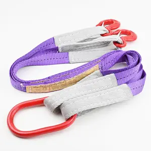 Lifting Slings Straps with Hooks - 3.3 FT, 4409LB Pounds Capacity, Polyester Bridle Sling, Heavy Duty Two Leg Rigging Strap for Engines, Cranes, Hoists, Truck