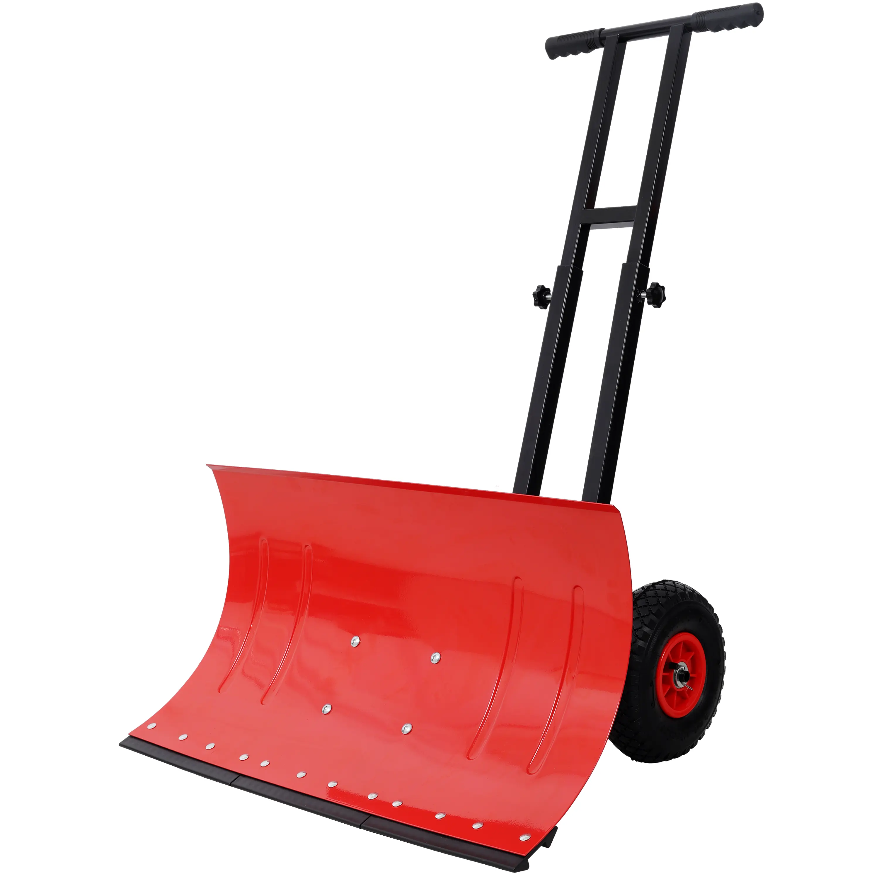 Dual Bar Snow Shovel with Wheels, Snow Pusher, Adjustable Length handle, Adjustable Angle Handle & Blade Snow Removal Tool, 29" Blade, 10" Wheels