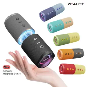 20W Maximum power【ZEALOTs M5】Portable wireless speaker, Magnetic Split speaker, RGB ambient light, outdoor Bluetooth speaker surround sound, TWS pairing,long battery life,supports USB/TF/AUX/BT smartphones. Ideal choice for family/car/party/camping/
