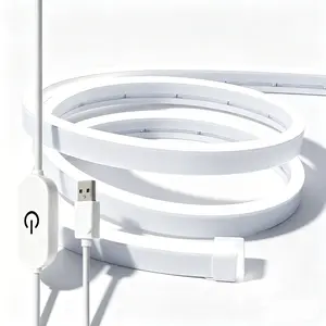 Adjustable Neon Light Strip, Touch Control, 6000k Cool, 5v Low Voltage, Flexible LED, USB Powered, Indoor Decor, Interior Lights, Kitchen, Bathroom, DIY, Festival