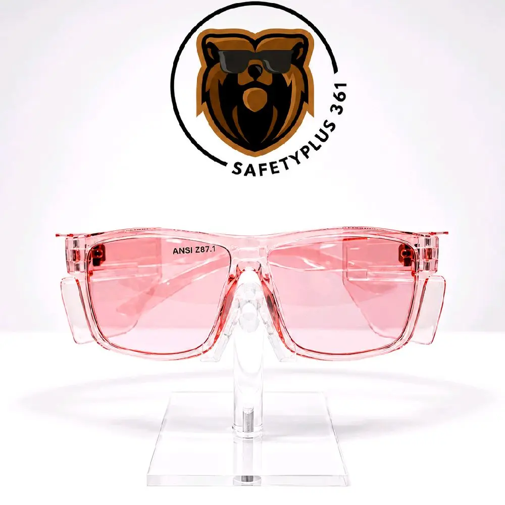 Safety Plus Collection: Safety glasses z87- Pretty in Pink, Pink Lens to smoke Photochromic