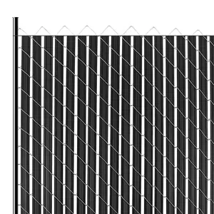 VEVOR Bottom Locking Privacy Slats, Summervibes,Summervibes, Double-Wall Vertical Bottom-Locking Slats with Wings for Chain-Link Fence, High-Density HDPE Chain Link Slats Ideally Fit 8' High Fence for Garden and Farm(Black)