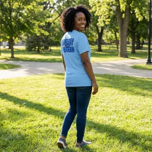 EAHS Edwin Allen Blue Tee - Crest Front - Built on Speed Back - Unisex T-Shirt