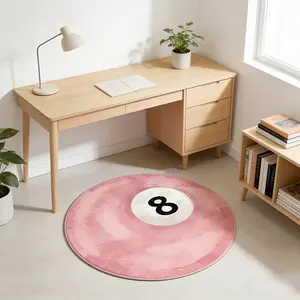 Valentine's Day Limited Romantic Plush Carpet, Gradient Round Rug, Soft Foot Mat for Bedroom & Desk, Trendy Fun Decor, Decorative Area Rug
