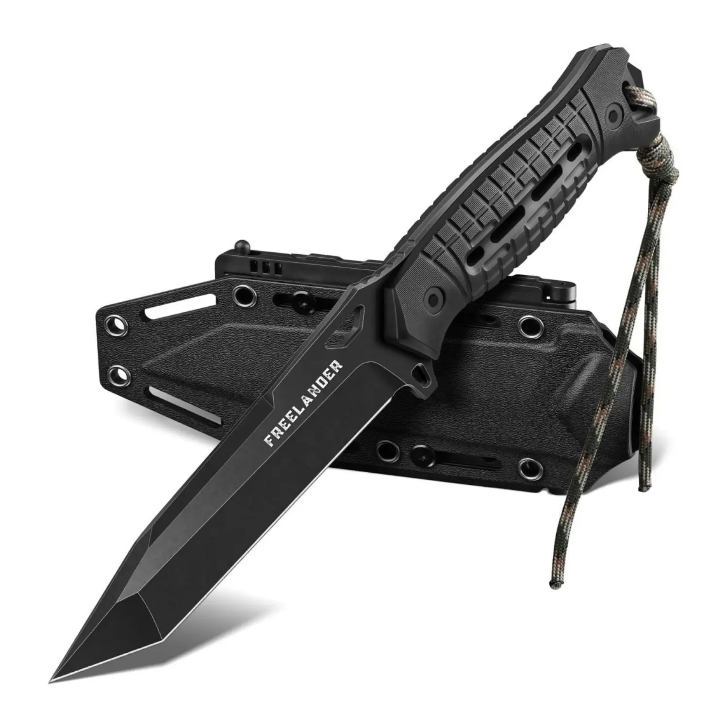 Freelander Outdoor Steel Blade Knife - Full Tang, Ergo Grip Ergonomic Handle, Sheath Included, Outdoor Gadgets for Camping Tasks, Gift for Camping Enthusiasts