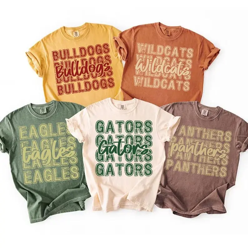 Pls [note] Comfort Colors Custom School Spirit Shirt, Personalized Mascot Football Tee, Retro Game Day Team Shirt, Varsity School Pride Gift