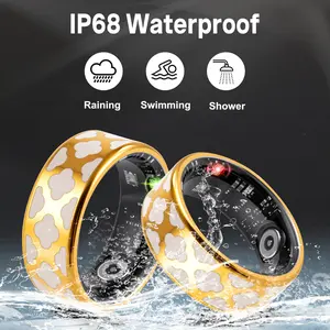 Smart Ring for Women & Man, Health Fitness Tracker,IP68 Waterproof Sleep Monitoring with Charging Case and Ring Protector,Remote Photography,Body Detection Finger Ring,No Subscription Fee for iPhone&Android(Rose Gold) Wearable Devices