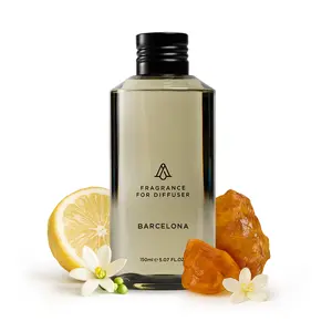 AromaPlan Barcelona - Hotel Scents Aromatherapy Natural Scented Oil - Fruit Floral Scent, Citrus, Aromatic Amberwood Freshener for Waterless Diffusers, Multi-Setting Option