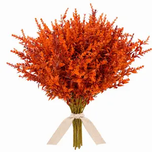 6pcs Artificial Eucalyptus Grass, Autumn Decor, Halloween Thanksgiving Table Centerpiece, Indoor Outdoor Garden Decoration