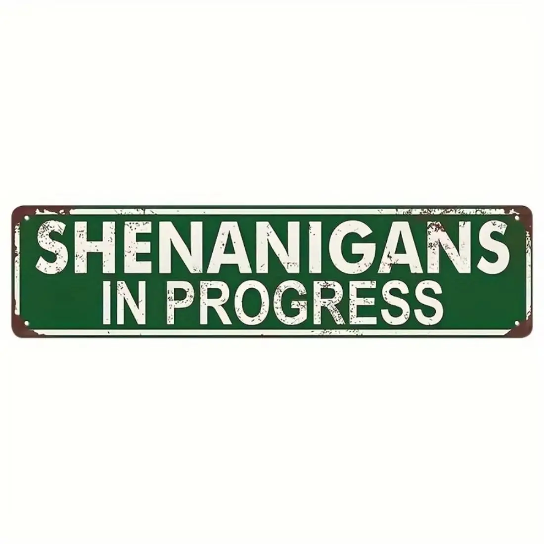 Shenanigans in Progress Wall Mounted Vintage Metal Sign, Rustic Plaque, Wall Decor for Home Office Bedroom Cafe Pub, Decorative Wall Sign, Rustic Design