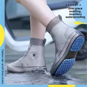 Rain boots for men and women, waterproof shoe covers for outdoor use, non-slip silicone rain shoe covers, thickened and wear-resistant rain boots, rainproof shoes for rainy days
