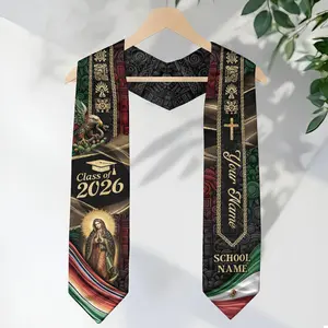 Personalized Mexican Graduation Stole 2026, Mexican Flag Graduation Sash, Mexico Pattern Stole, Custom Name & School Sash Senior Grad Gift
