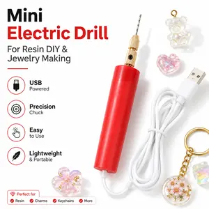 Mini Electric Drill Set for Resin Jewelry Making, 0.7-1.2mm Micro Handheld Craft Drill Tool for Epoxy Resin, Keychains, DIY Projects & ABS