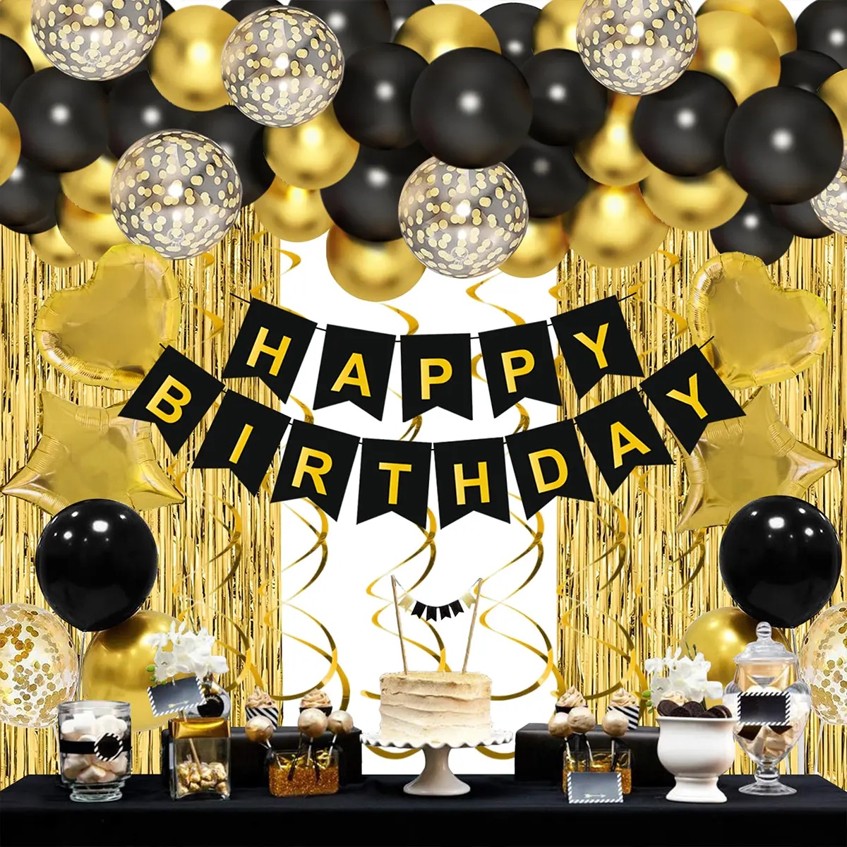 Happy Birthday Balloon Set, Balloon Garland Arch Kit, Party Scene Decoration Supplies, Balloon Letter Kit, Multicolor Balloon Garland Frame, Bedroom Decor, Balloon Decorations Kit, Letter Balloons