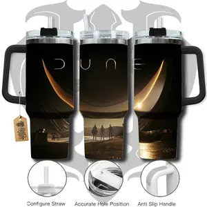 HardTimesMerch - Dune: Awakening #1 40oz Handle Tumbler Stainless Steel Travel Mug, Game Inspired Vacuum Insulated Cup, Large Iced Coffee Tumbler, Manga Fighter Drinkware, Gamer Gift for Him Her