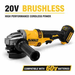 DEWALT 20V/60V MAX FLEXVOLT Grinder DCG414 for Heavy Duty Construction features 1700W Equivalent Power with 9000 RPM Brushless Motor Includes 5.0Ah Battery and E-Clutch Safety System Professional Industrial Power Tool Kit