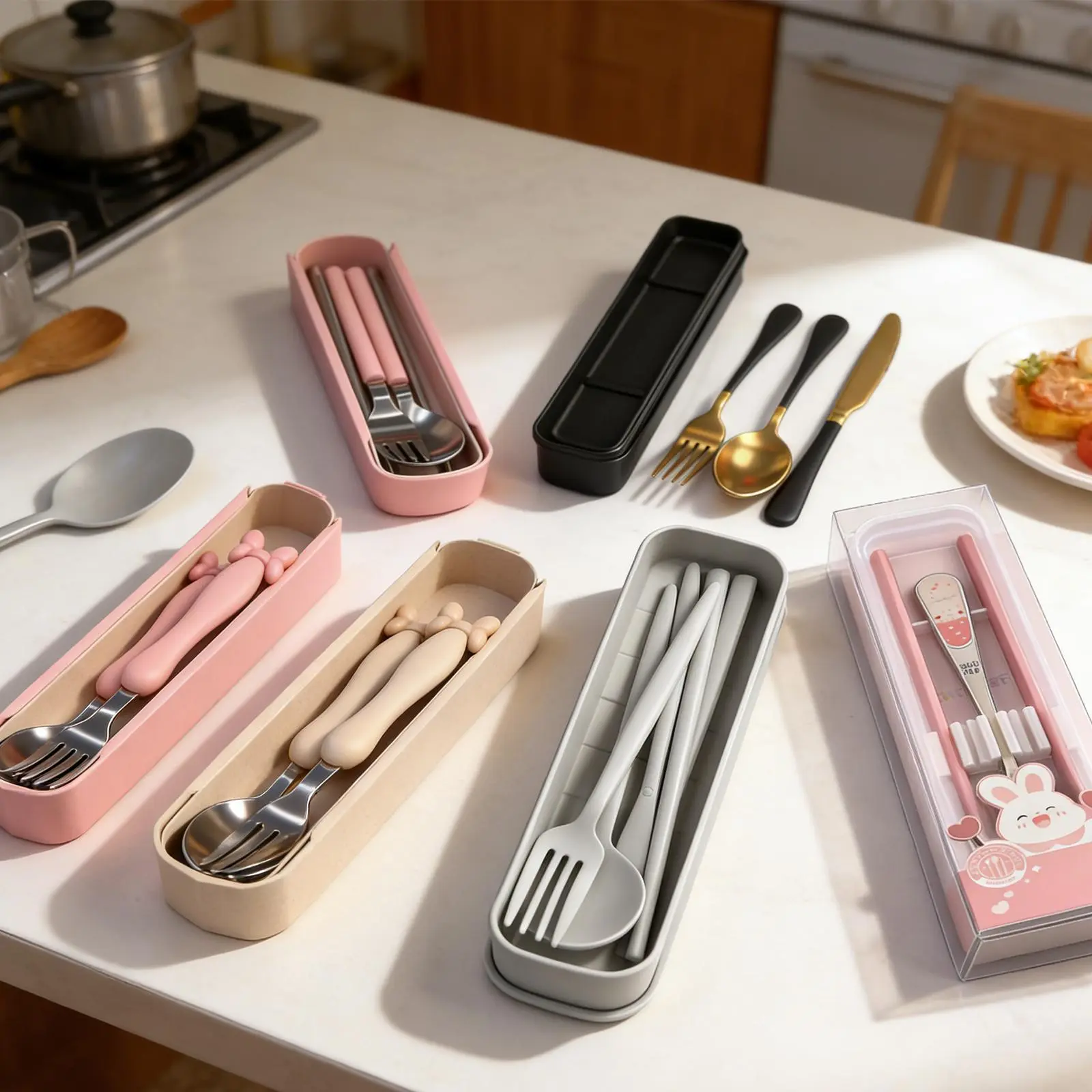 7-Set Heavy Duty Stainless Steel Flatware Cutlery Set - Steak Knife, Fork, Spoon, Dishwasher Safe, BPA-Free, Food-Safe for Child Self-Feeding Training, Adult Everyday Use, School Lunch, Camping,back to school,back to school haul