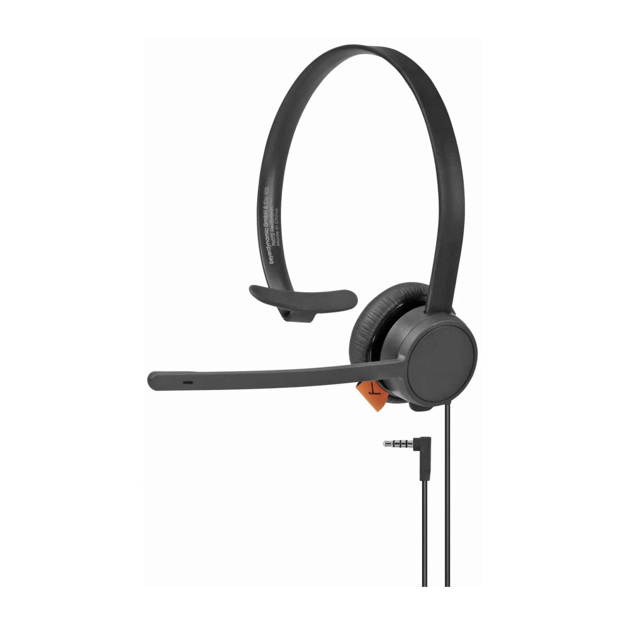 Beyerdynamic HSP 321 Electronic Single-Ear Headset - Adjustable Mic, Corded Jack, DECT Immune, Flexible Headband, Radio Shield Microphone Arm for Uniting Devices