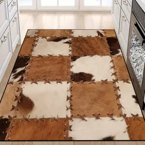 Stitching Lattice Design Kitchen Mat, 1 Count Non-slip Soft Kitchen Rug, Rectangle Home Decor Floor Mat for Kitchen Living Room Bedroom