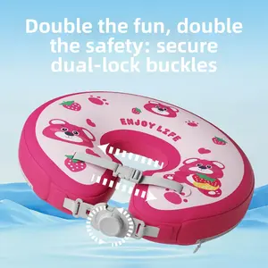Ring Baby Pool Float, Children Pool Accessories, Foam Core, Inflatable Neck Ring, Suitable for Babies 6-36 Months, Anti-Tip